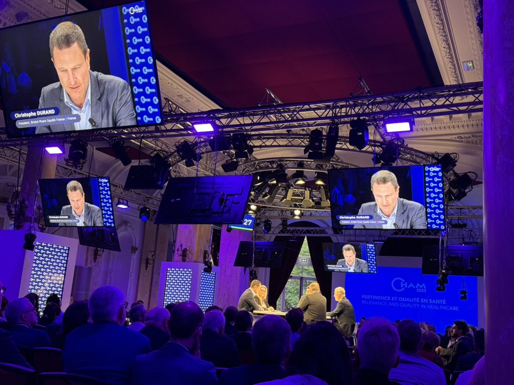 Démarrage de la table ronde « Comment améliorer l’évaluation des médicaments ? » en présence de Lionel Collet <a href="/HAS_sante/">Haute Autorité de santé</a> Christelle Ratignier Carbonneil <a href="/ansm/">ANSM</a> et des représentants des industriels Thierry Hulot <a href="/LeemFrance/">Leem</a> et Christophe Durand <a href="/BMSFrance/">Bristol Myers Squibb</a> <a href="/canalcham/">Convention on Health Analysis and Management |CHAM</a> #CHAM2023