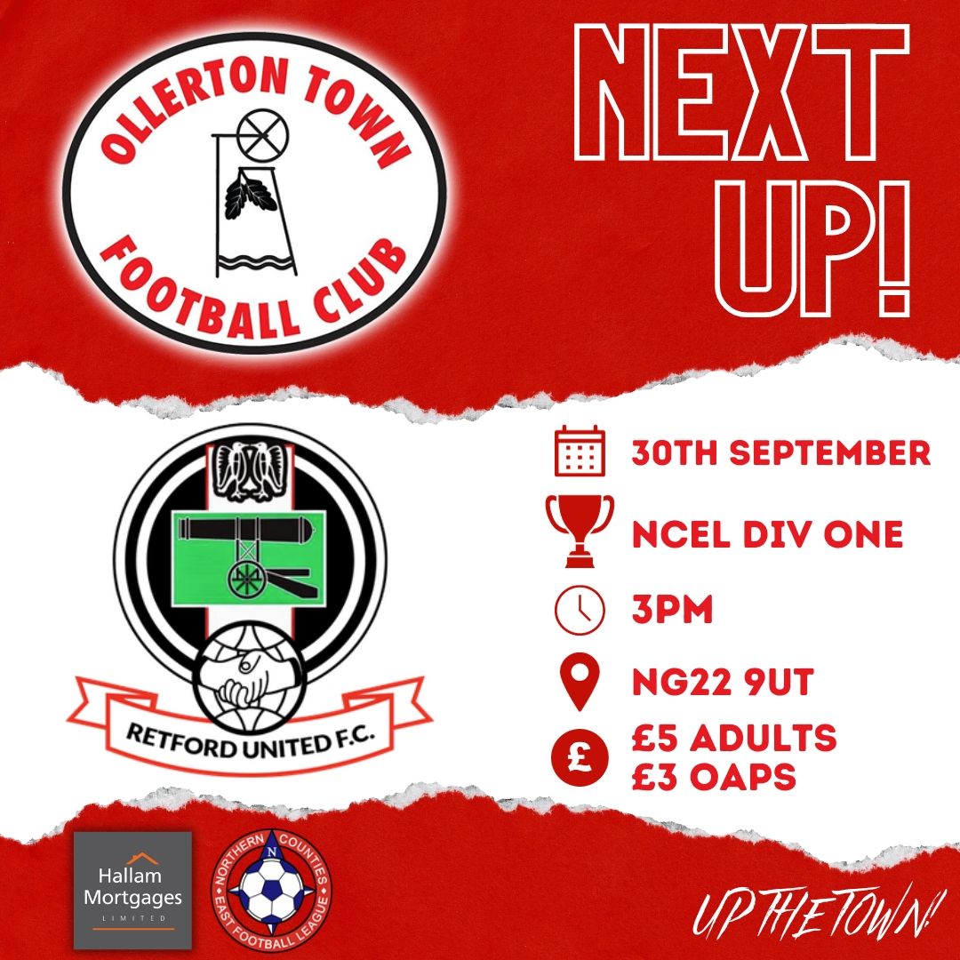 OllertonTownCFC's tweet photo. Retford United make the short trip over tomorrow afternoon for a local derby and a tough test!

The club and the lads really need your support so if you have a few hours spare tomorrow, please come down, cheer the lads on and take in some quality affordable football! #UpTheTown https://t.co/OkwjIomuvE