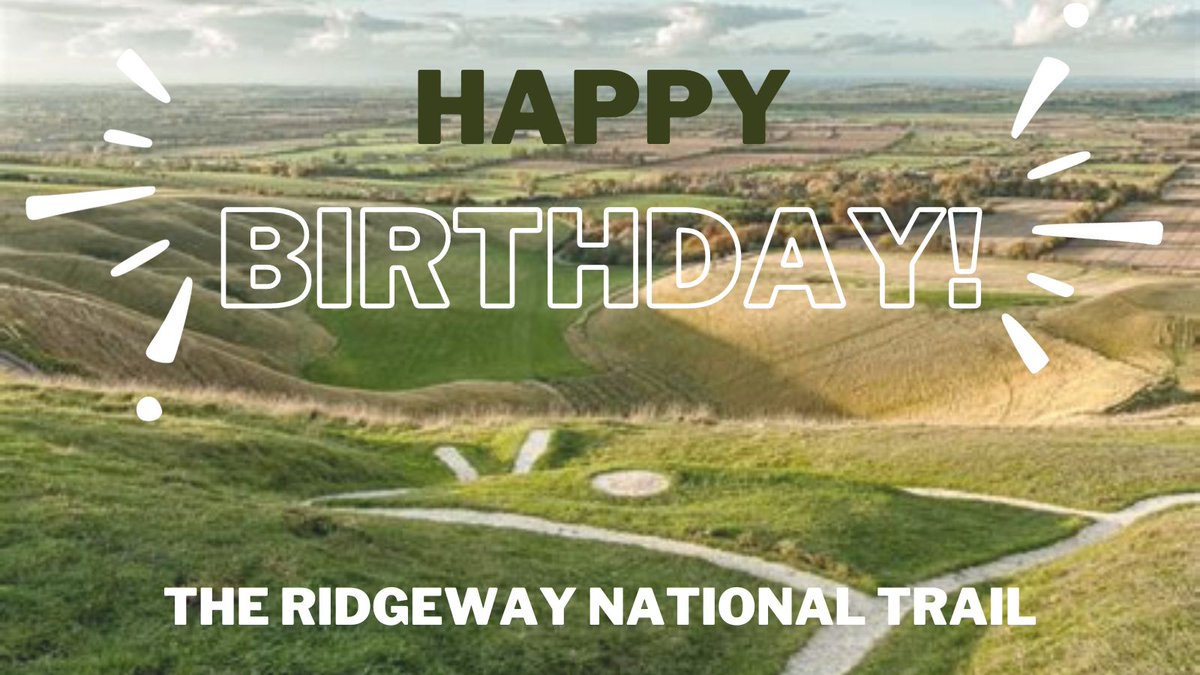 Happy 50th b'day to <a href="/TheRidgeway1972/">The Ridgeway National Trail</a> 🥳

50 years ago today, the Ridgeway was officially opened as a #NationalTrail. Its history dates back much further: the trail's stories, legends and journeys are thousands of years old. 

Here's to the next 50 years - and beyond!

#Ridgeway50