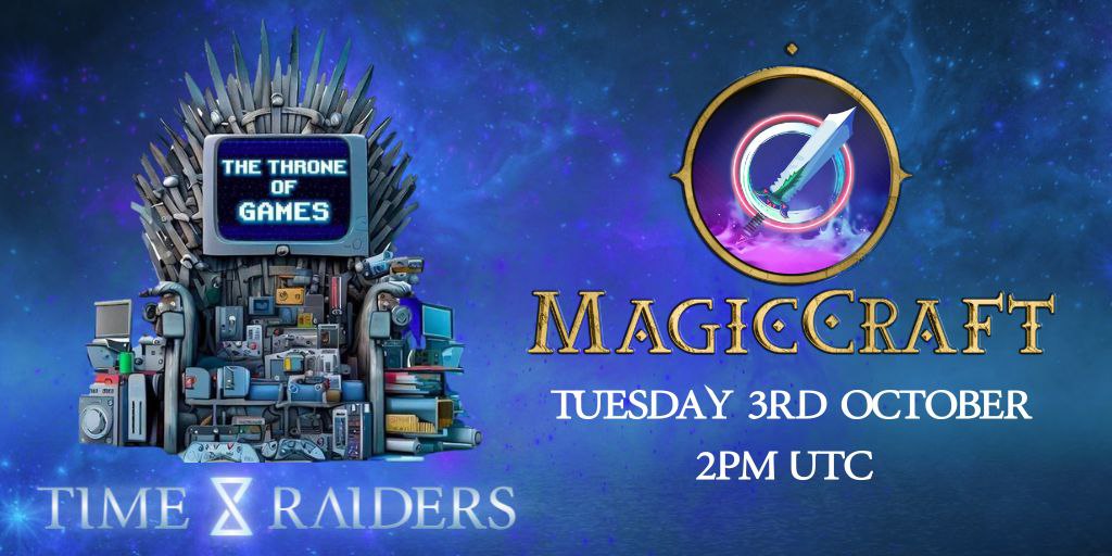 PlayTimeRaiders's tweet photo. 6/ Join us next week for a Space with special guest @MagicCraftGame - MagicCraft is a free to play multiplayer PvP MOBA game built on #Binance  Smart Chain. Available on PC, iOS &amp; Android. ⚔️

Set that reminder and we will see you there!
https://t.co/AQArpoffWh https://t.co/tjz4iNnIa2