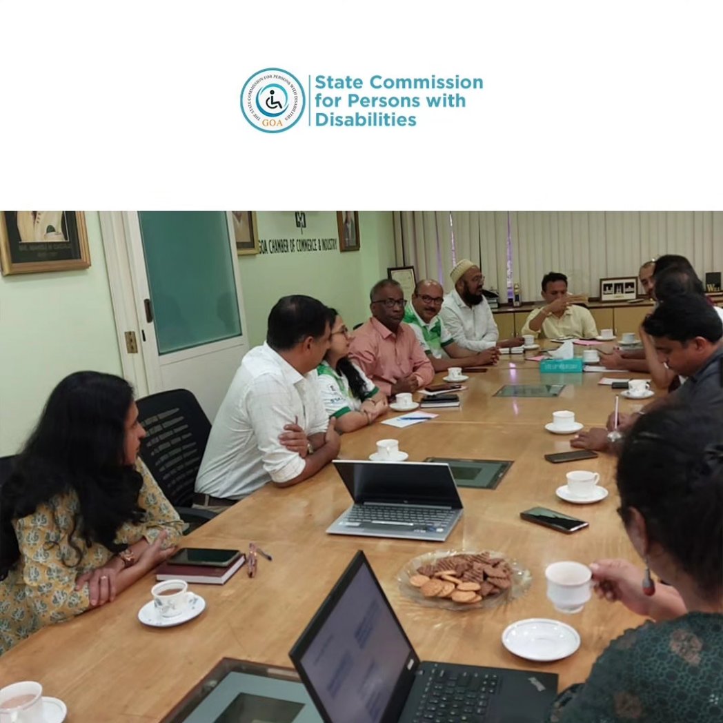 The Office of the State Commission for Persons with Disabilities had a very constructive meeting with Goa State Industries Association (GSIA), Goa Chamber of Commerce and Industry  (GCCI) ,Young India ( YI ) and Goa technology association