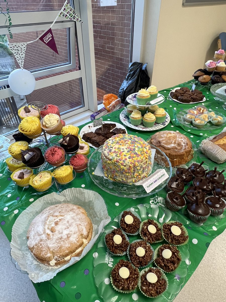 ArmleyMedical's tweet photo. Our annual Macmillan coffee morning 💚💚
#MacmillanCoffeeMorning 
QR code link below for anyone who doesn’t carry cash or wants to donate online 

https://t.co/K9uhDjpHk1 https://t.co/mN4uQeJpKc