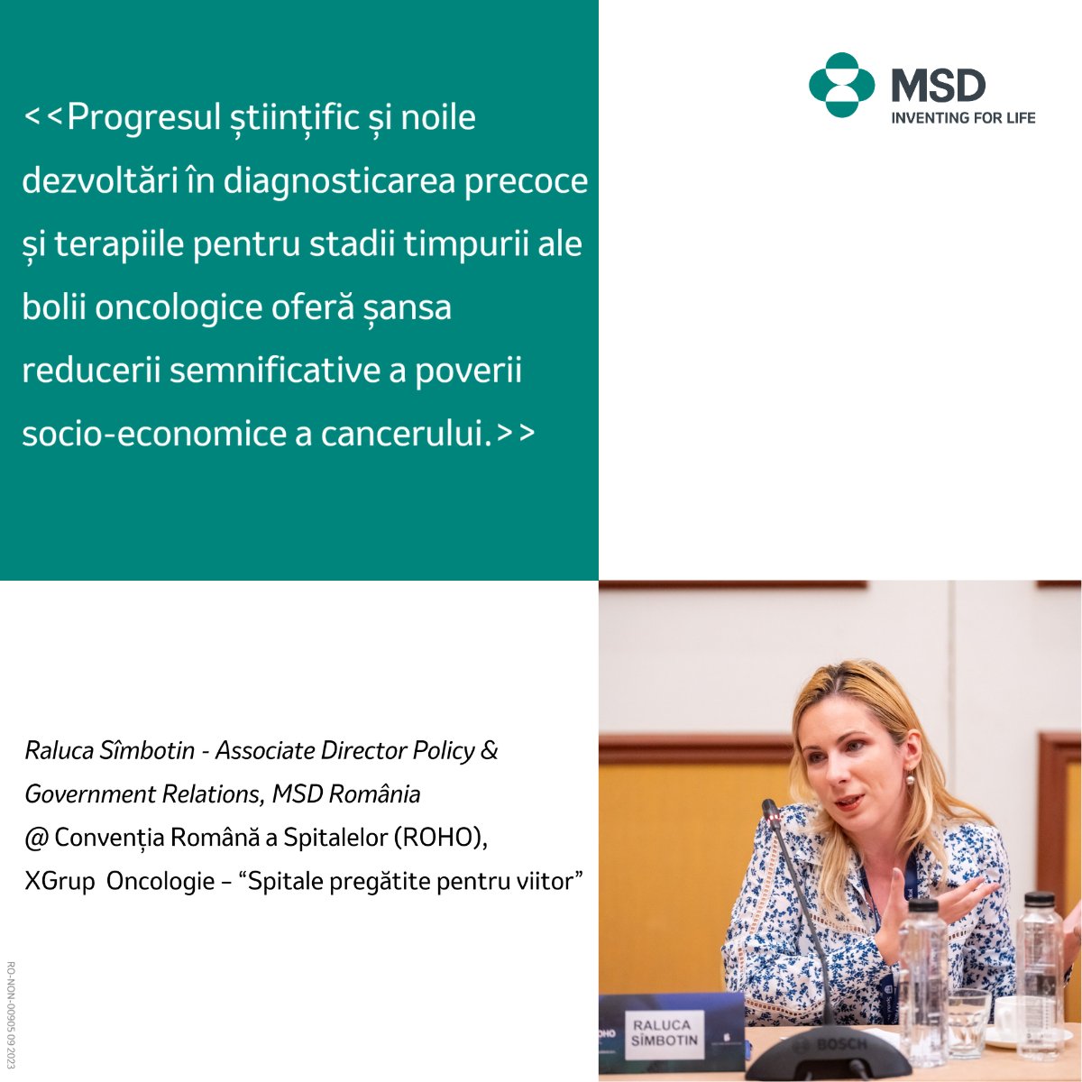MSD_Romania's tweet photo. ROHO 2023 a reunit discuții orientate către viitorul spitalelor și al medicinei. Este esențial ca spitalele și profesioniștii din acest domeniu să rămână în contact cu progresul medical și totodată să asigure furnizarea de asistență de înaltă calitate pentru pacienți.
#ROHO2023 https://t.co/REnm06QrZe