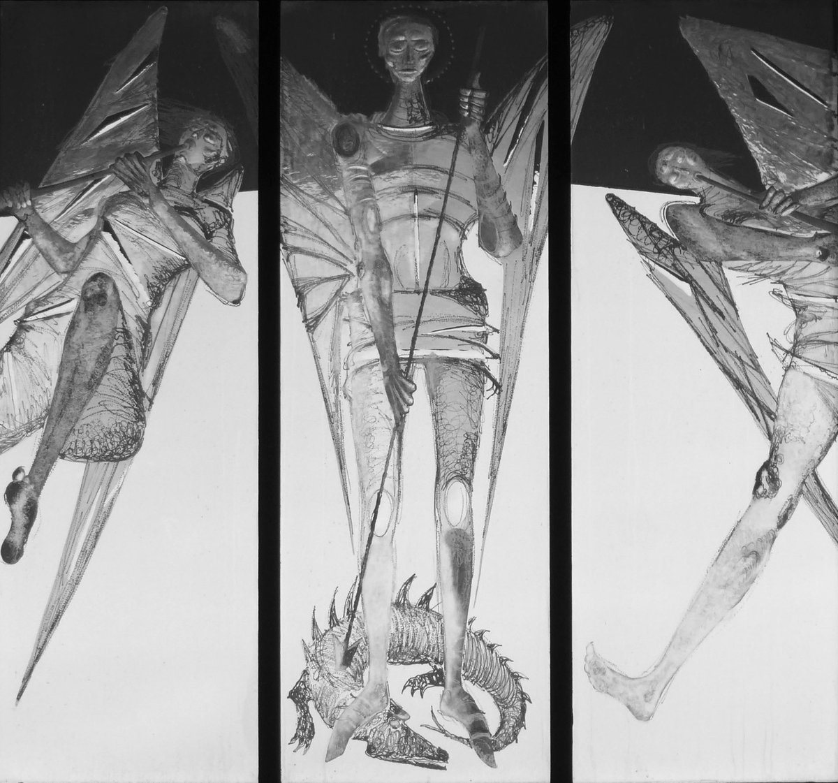 ArtGuideAlex's tweet photo. St Michael #JohnHutton West Screen @CovCathedral @BSMGP #Michaelmas https://t.co/rF7oTlkY0f