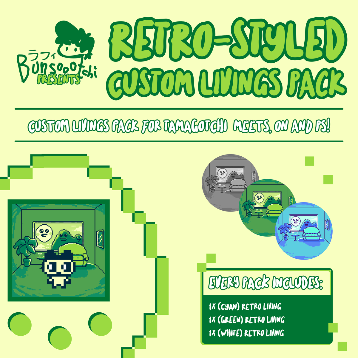 bunsoootchi's tweet photo. 🥚 Retro Eggsclusives!! 🥚

Re-live the past in this custom livings pack for the Tamagotchi Meets/On and the Tamagotchi Ps!  Get them here for free: https://t.co/mqYxXBLs4H… #tamagotchi #たまごっち #tamaplace #tmgc #tamatag #virtualpet #bandai #pixelart #commission #artph https://t.co/UazWq0OiJd