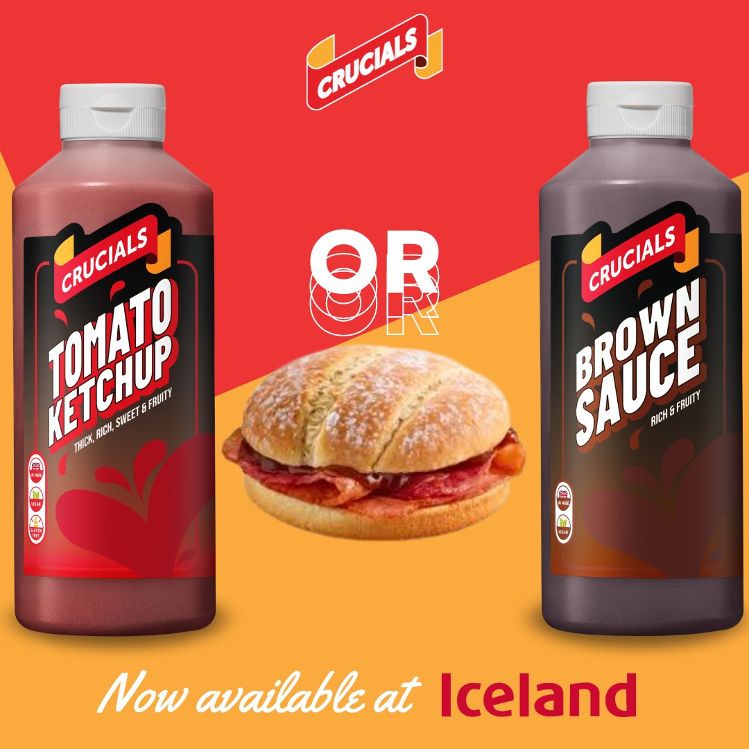 Bacon butty enthusiasts, it's time to settle the saucy debate!🥓🍅🌭  Do you reach for the Tomato Ketchup or opt for the Brown Sauce bliss? Comment your choice below. Let your taste buds decide! Both are now available at <a href="/IcelandFoods/">Iceland Foods ❄️</a>📷 #sauceshowdown #baconbuttylove