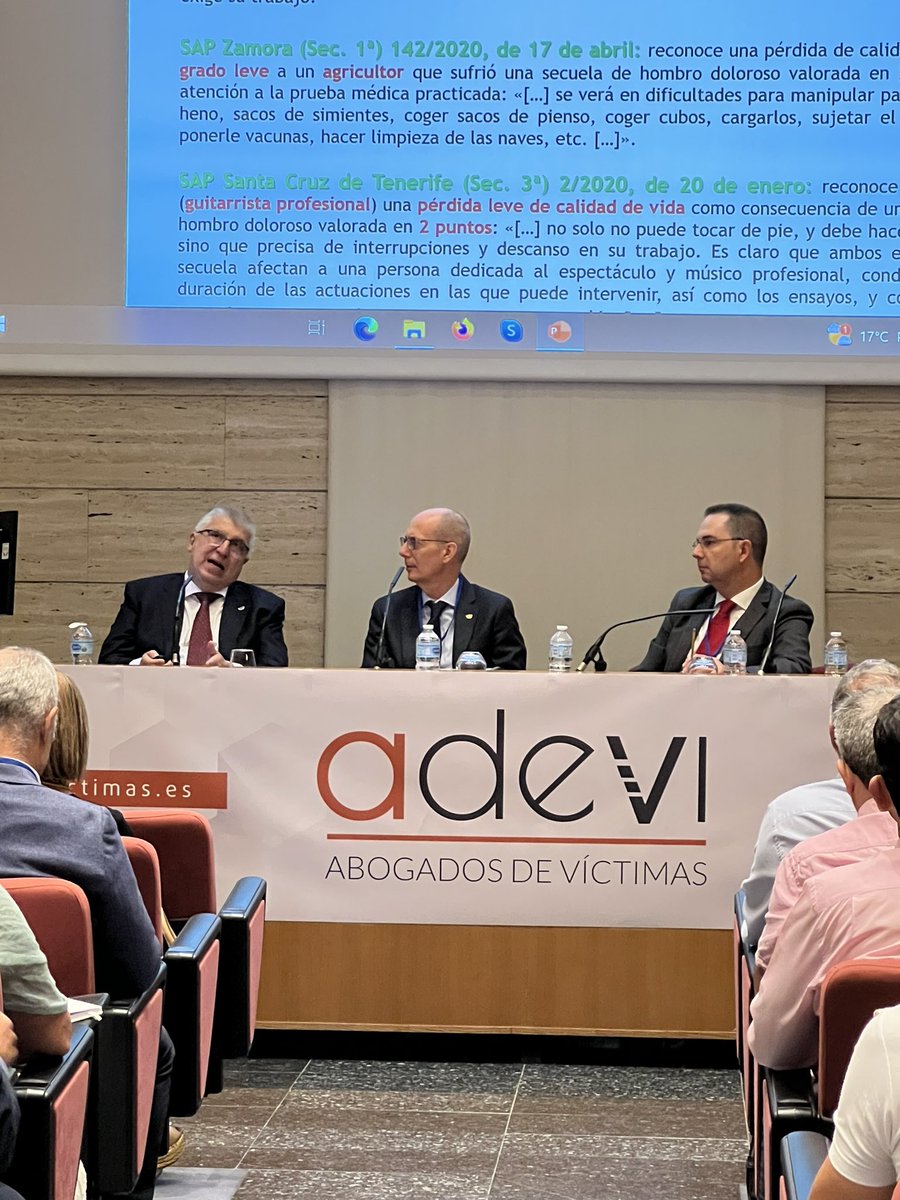 El congreso ha dado comienzo de la mano de D. José Pérez Tirado, premio ADEVI 2022: “Perjuicio moral por la pérdida de calidad de vida. Concepto, finalidad y cómo acreditarlo en el juzgado”. Sigamos aprendiendo y disfrutando en el VIII Congreso de ADEVI. #VIIIcongresoadevi2023