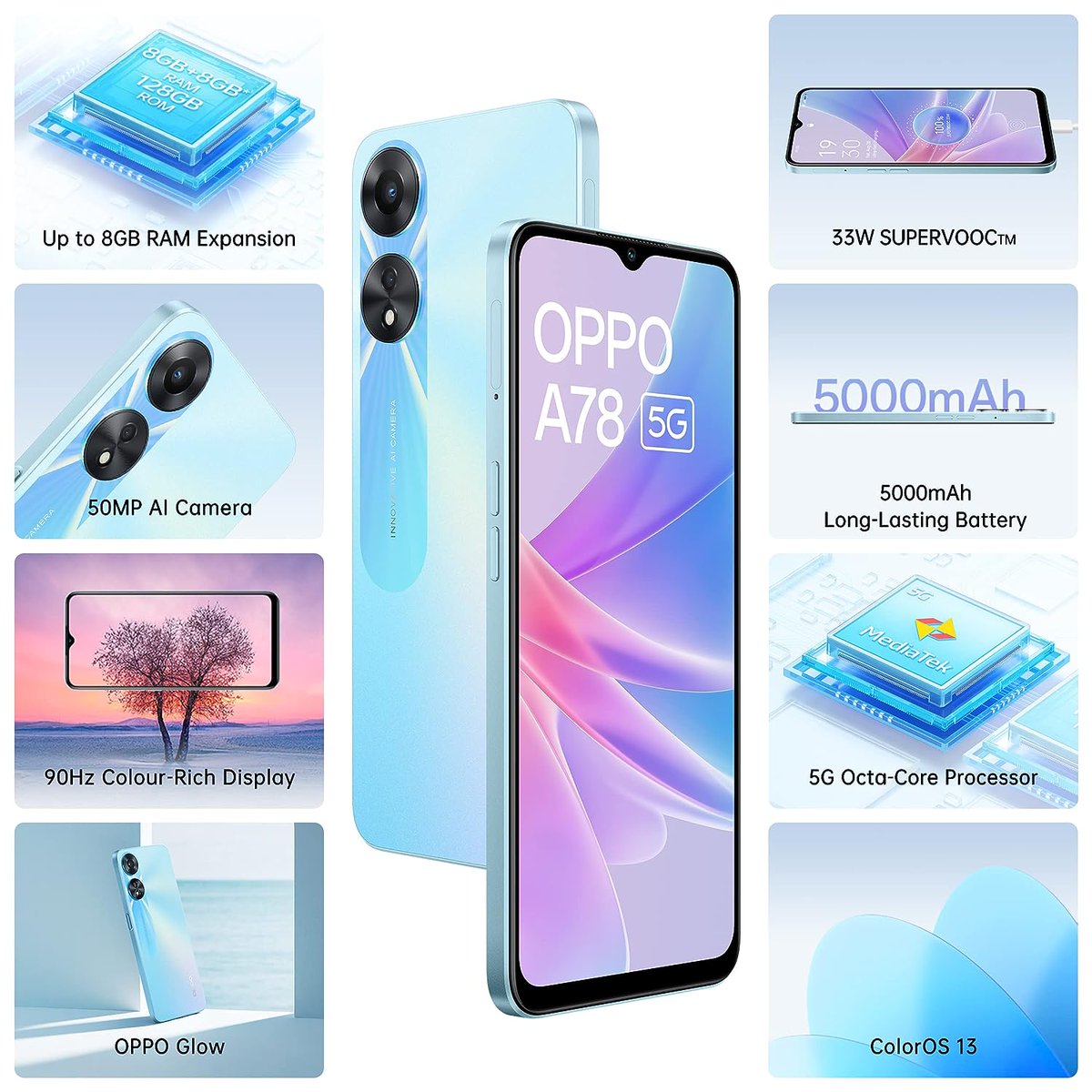 Asmaul899's tweet photo. Oppo A78 5G (Glowing Blue, 8GB RAM, 128 Storage) | 5000 mAh Battery with 33W SUPERVOOC Charger| 50MP AI Camera | 90Hz Refresh Rate | with No Cost
Order now 👉 https://t.co/SxpdMstCbv https://t.co/CcDzfEKW9y