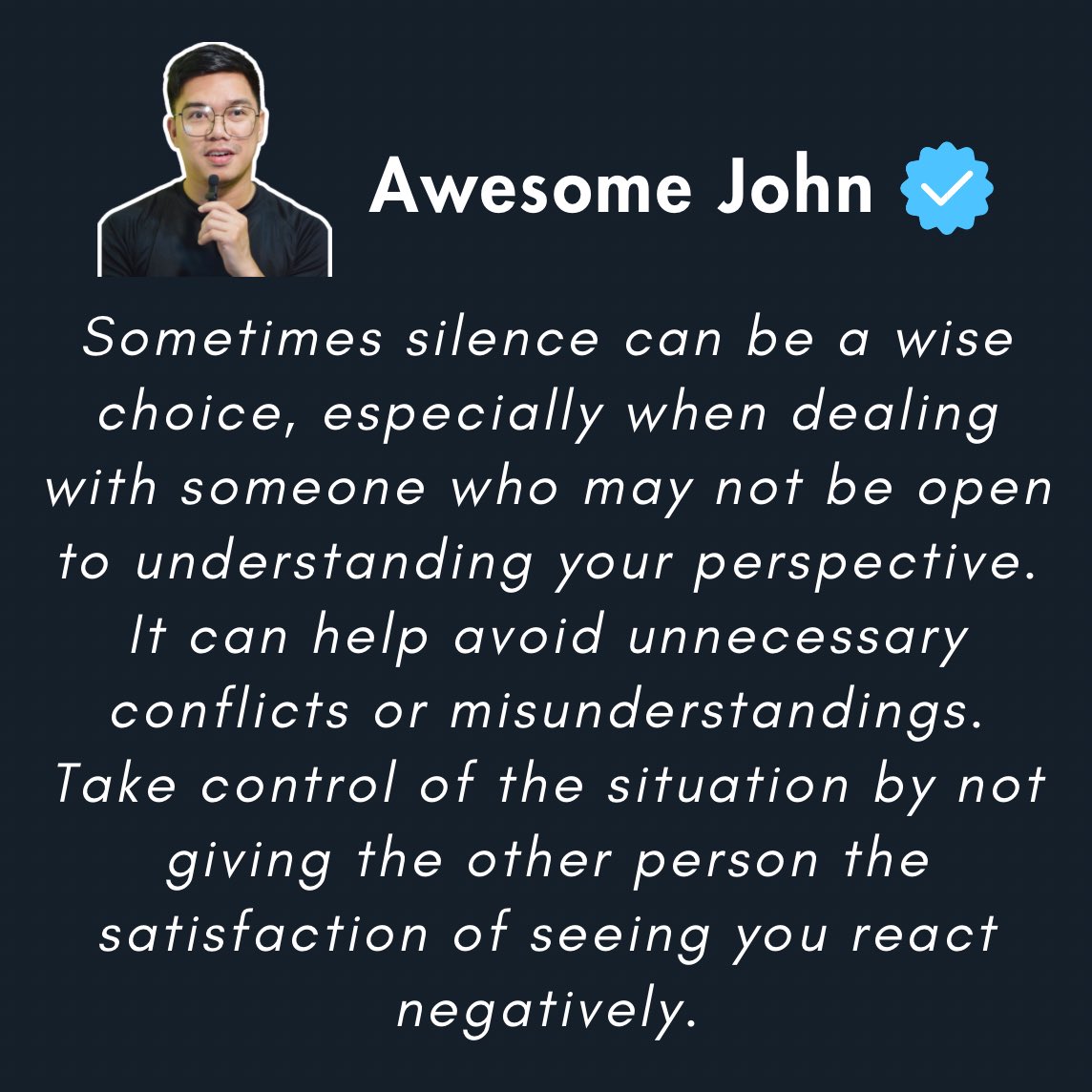 hey_whatsURname's tweet image. #ChooseSilence #AvoidConflict #RespectDifferences #EffectiveCommunication #AwesomeVibes #GoodVibes