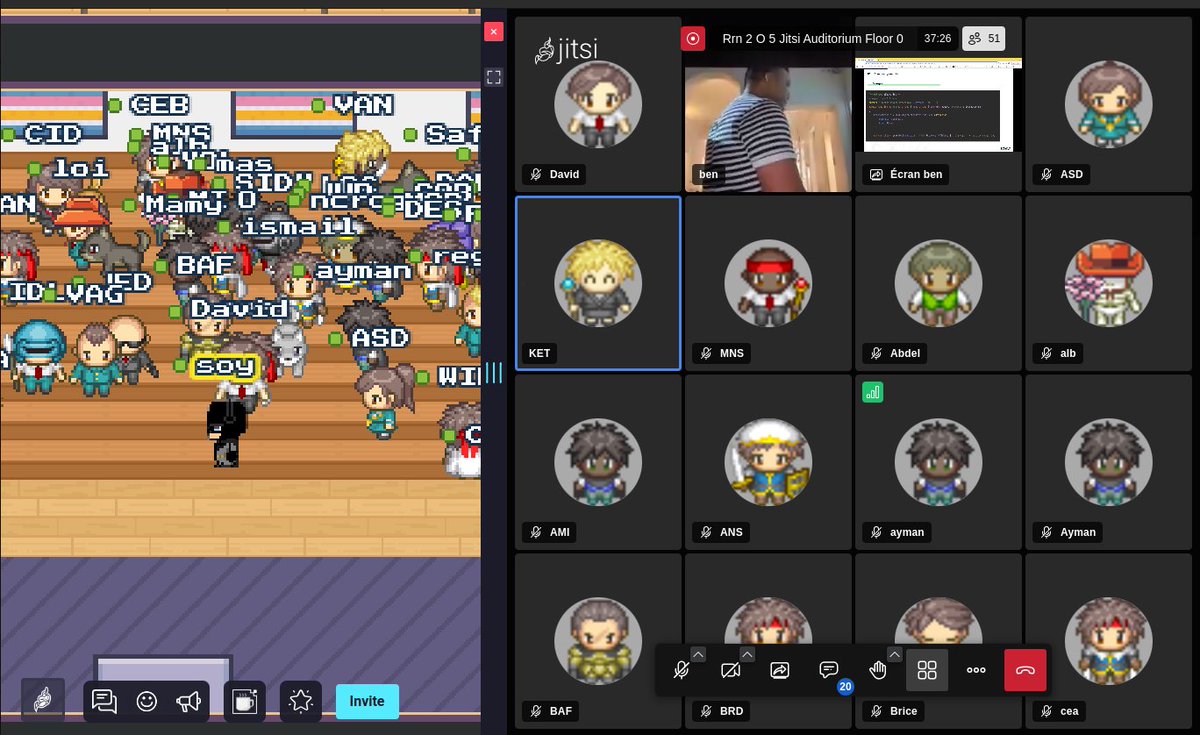 A cool improvement in <a href="/Workadventure_/">WorkAdventure ☕️</a> :

❤️ The Woka picture is now used as an Avatar in the Jitsi meeting room! ❤️