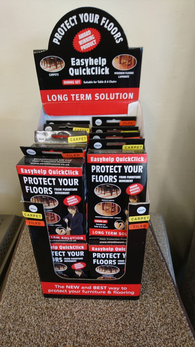 ChappellCarpets's tweet photo. Protect your #wooden and #tiled floors from scratching and stop indentations on your #carpets with these Quickclick Guides now available in-store from @stroolmount

#Independent #Carpets #LVT #Bradford #ShopLocal https://t.co/BF2YHkKYKn