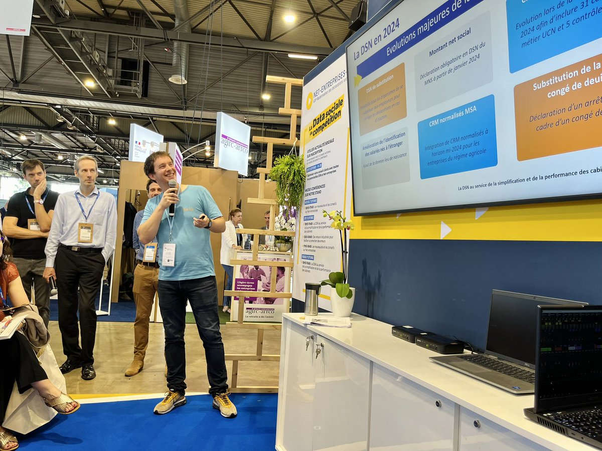 net_entreprises's tweet photo. Ludovic HOUDE (Responsable Pilotage DSN et PASRAU) présente la #DSN de substitution prévue pour 2024 :
"Les organismes auront la possibilitĂ© de se substituer aux employeurs pour corriger les dĂ©clarations en cas dâinaction"
#NetEntreprises #congresOEC https://t.co/bCrPpog28D