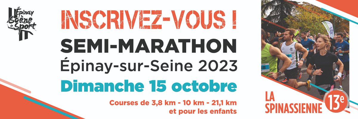 epinaysurseine's tweet photo. #LaSpinassienne | Enfant ou adulte, débutant ou expert de courses rapides ? Il est temps de se préparer pour la 13ème édition de la Spinassienne, une course à l’ambiance sportive et festive, labellisée par la @FFAthletisme 
https://t.co/GORfY0PDYO 
#SSD93 #course #semimarathon https://t.co/oJX9iuNiM9