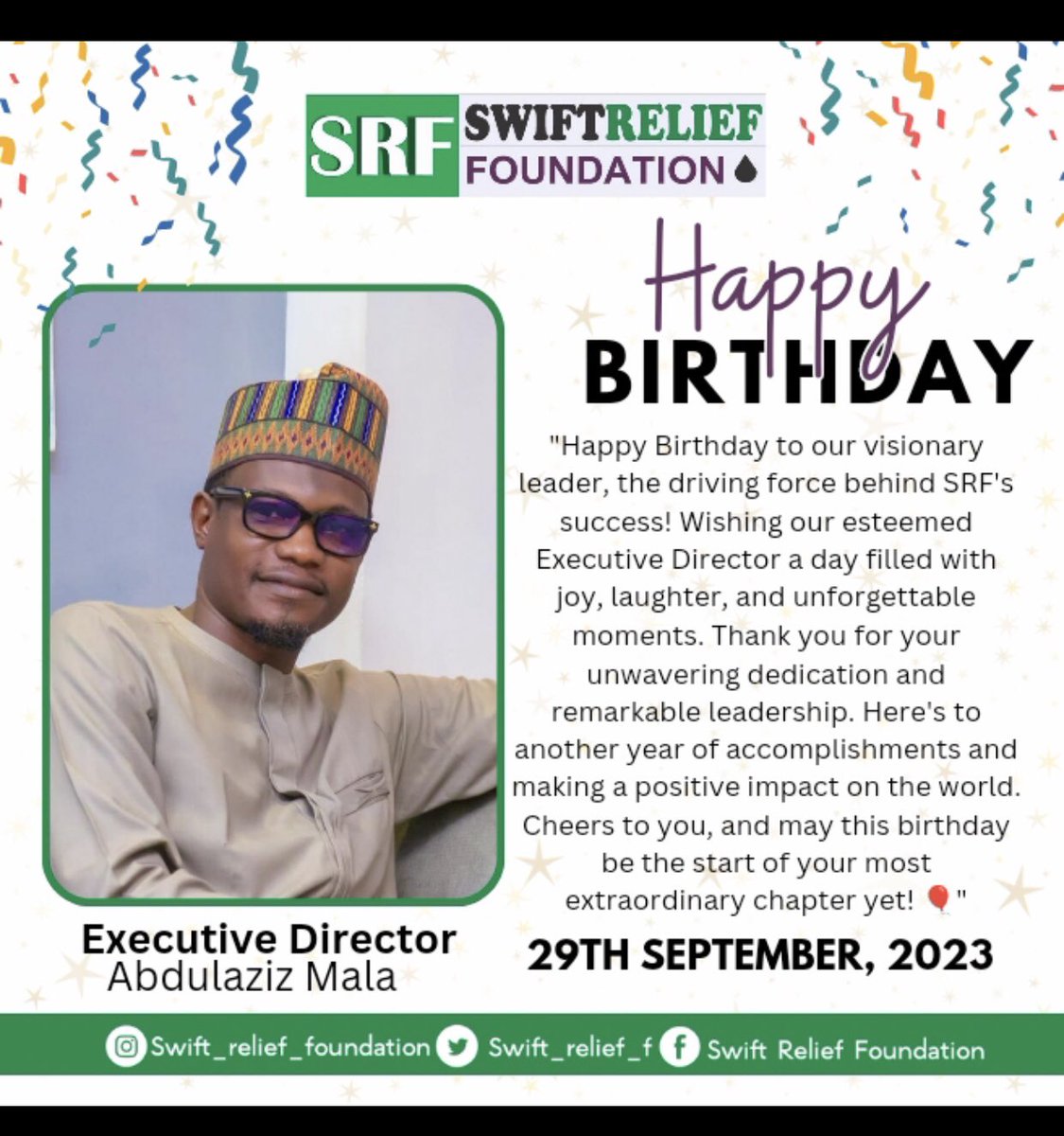 swift_relief_f's tweet image. Your passion for positive change is contagious and your leadership is nothing short of remarkable.
We are glad to have you as our leader, mentor, ED, guide, and a best friend . May Allah keep blessing you.
#happybirthday #HumanitarianWorker #ServiceForHumanity