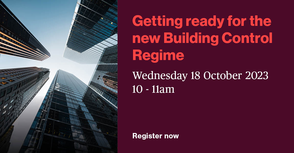 Join us on 18 October where we discuss the changes to the #buildingcontrol regime and prepare contractors and designers for their new competency responsibilities and duties.  

✍️ Register now: brownejacobson-updates.com/71/4113/septem….

#Construction #BuildingSafety #BuildingSafetyAct