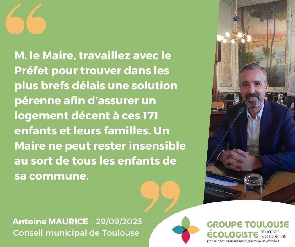 Dans ses propos liminaires, <a href="/AntoineMAURICE/">Antoine Maurice</a> dresse le bilan déplorable de la rentrée scolaire à #Toulouse : vétusté des écoles, manque de personnel d'encadrement, inadaptation au dérèglement climatique... Par ailleurs, nous recensons 171 enfants toulousains sans domicile fixe !