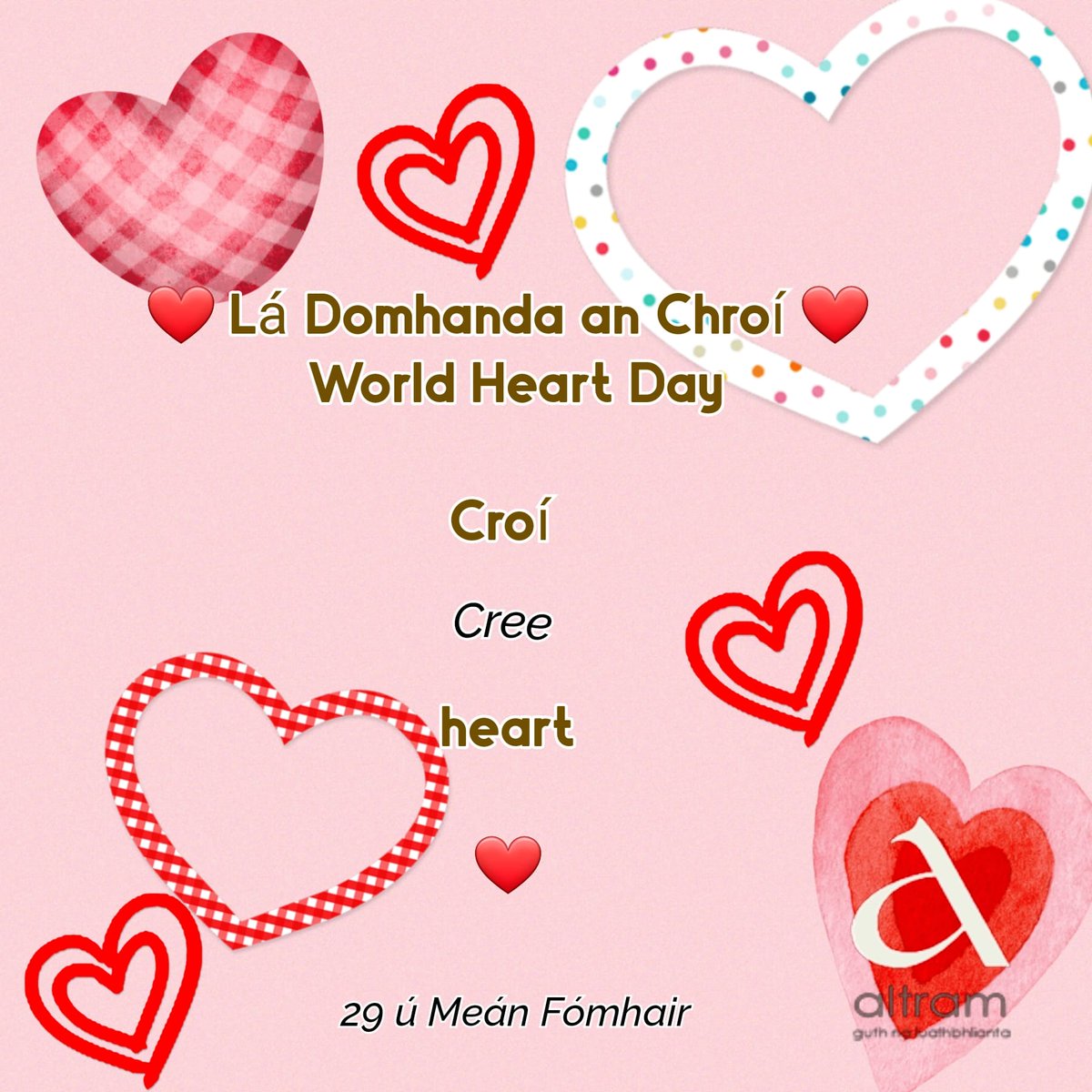 ❤️ Lá Domhanda an Chroí ❤️
       World Heart Day

Croí - cree
Heart ❤️

#YesIDonate #IsDeontóirMé #WorldHeartDay #LáDomhandaAnChroí
