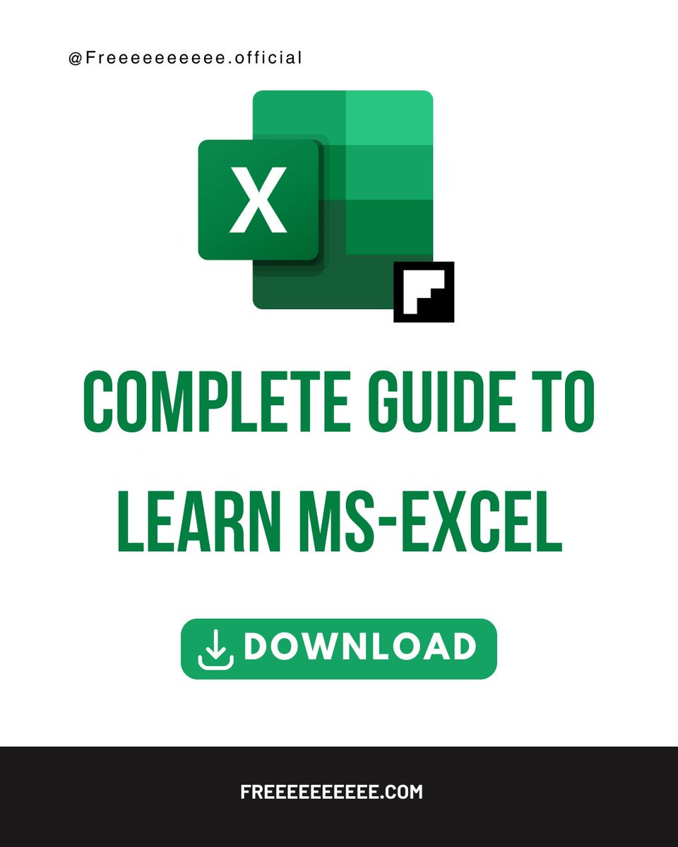 freeeeeeeeeeoff's tweet image. Master the World of MS-Excel with Our Comprehensive Guide! 📊📚 💻🔍 Complete Guide to learn MS-Excel🔗freeeeeeeeee.com/guide-learn-ms…
.
#ExcelMastery #ExcelGuide #SpreadsheetSkills #ExcelLearning #DataAnalysis #ExcelTips #ExcelTutorial #ExcelTraining #ExcelMagic #MicrosoftExcel