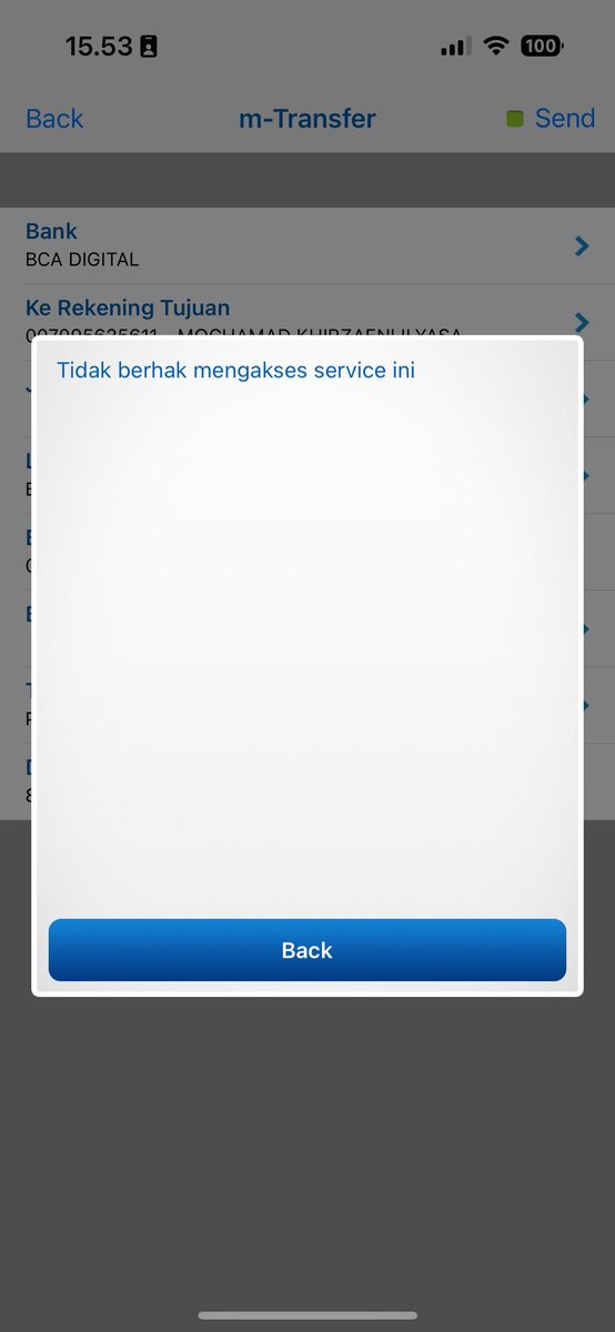 oxytott's tweet photo. @HaloBCA siang min,  layanan transfer ke rekening blu bca menggunakan bi fast apakah sedang gangguan..karena dari aplikasi bca mobile keluar pesan ini https://t.co/IFLPIG0qw7