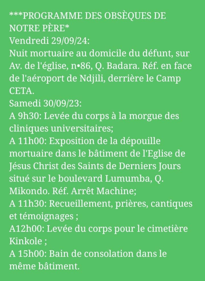<a href="/a2018_rdc/">A2018 RDC Officiel</a> a la profonde douleur d'annoncer à ses cadres et militants, le décès de Mr Kabeya kayila allidor, père biologique du CT Jean Claude, Dircaba du SP et President de la cellule électorale. Le SP de <a href="/a2018_rdc/">A2018 RDC Officiel</a> présente ses condoléances les plus émues à la famille éplorée.