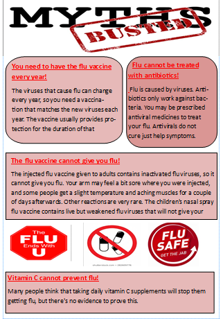 There are many Myths about the Flu jab. Please see below our Myth Buster fact sheet! Book in with us today to ensure you are covered from the Flu and COVID this winter season!