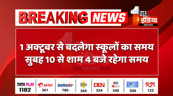 1stIndiaNews's tweet photo. #Jaipur: एक अक्टूबर से बदलेगा स्कूलों का समय, सुबह 10 से शाम 4 बजे रहेगा समय, 1 अक्टूबर से स्कूलों में टाइम बदलने को लेकर सर्कुलर जारी

#RajasthanWithFirstIndia @DrBDKallaINC @RajGovOfficial @BharatD1988 https://t.co/uWd0r5rbc1