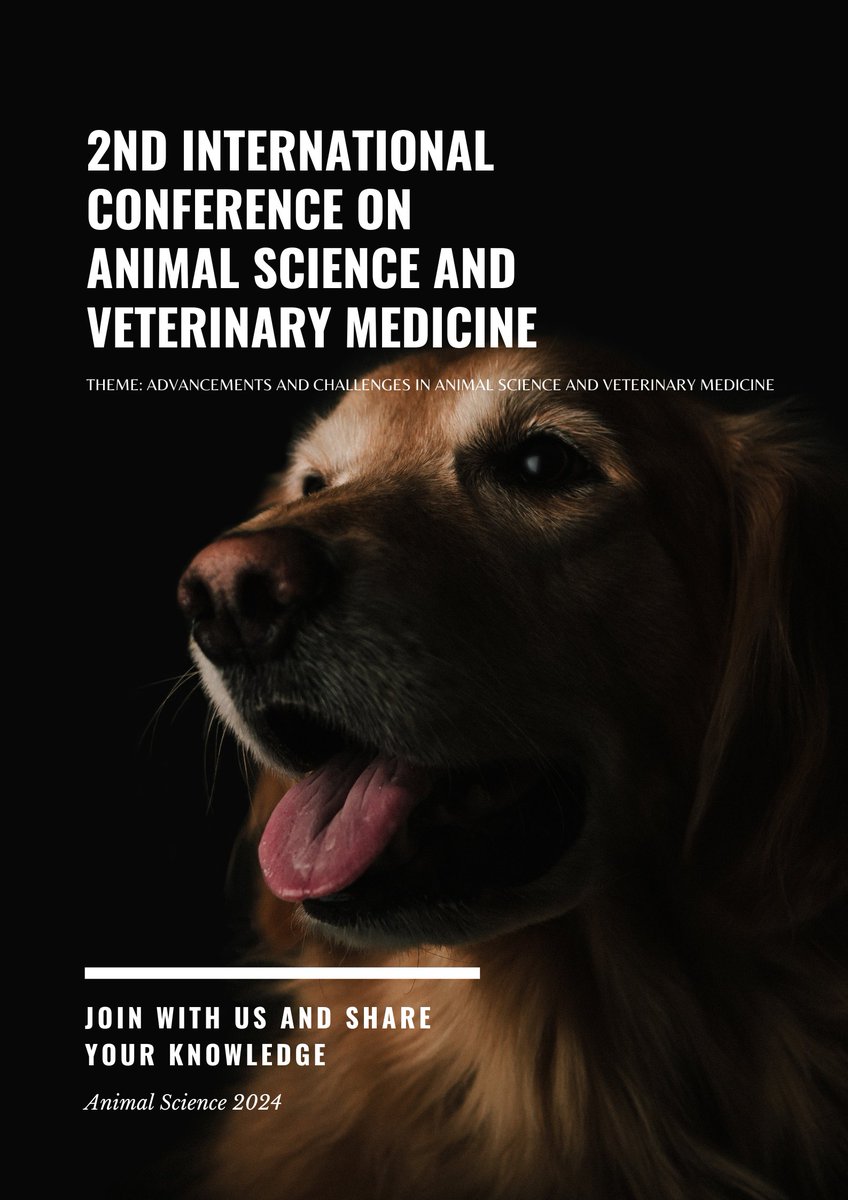 🐶🐻🐴Share your knowledge with our participants at Animal Science Conferences 2024 on April 08-09, 2024 in Amsterdam, Netherlands #animalscienceconferences2024 #veterinarymedicine #animalwelfare #animalhusbandry
check the website: animalscience.pulsusconference.com
W: +44 7418603803