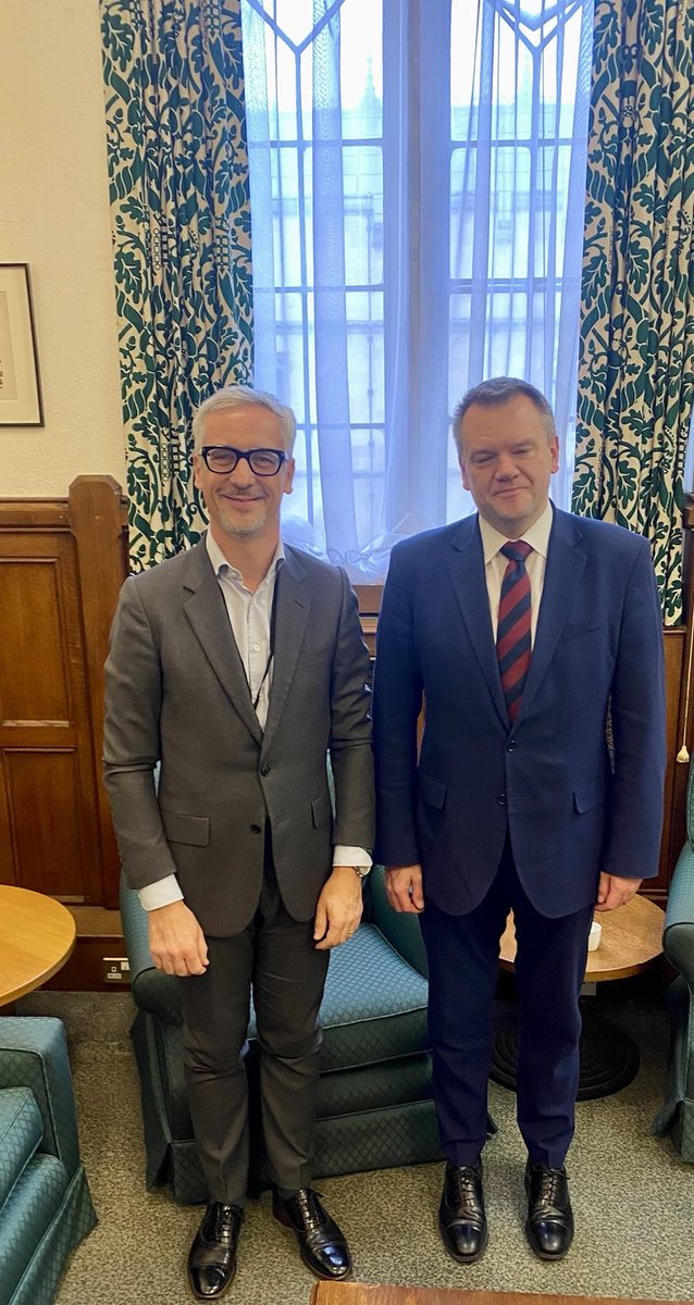 Frank exchange with the Shadow Secretary <a href="/NickTorfaen/">Nick Thomas-Symonds</a> on the progressive approach to the future of Europe, need for a structured cooperation and joint 🇪🇺 - 🇬🇧 efforts on mobility, educational exchange and science. 
Looking forward to our further discussions in November.