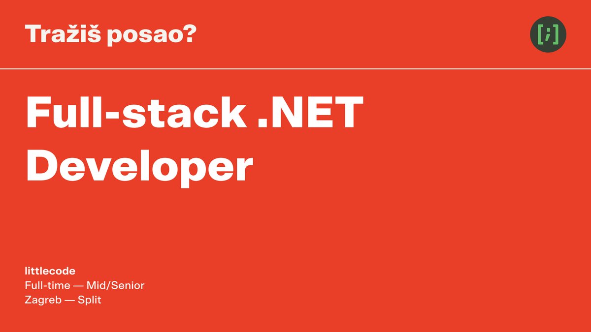 SplitTechCity's tweet image. @littlecode_ zapošljava! 🥳
Sve detalje pronađi na #SplitTechCity portalu: shorturl.at/eyP67
#FullStackNETdeveloper #littlecode #SplitTechCityMembers