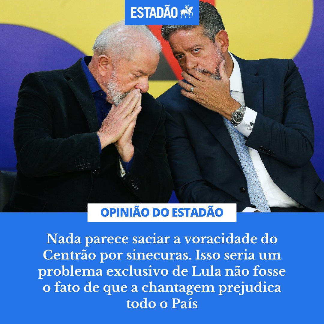 Estadao's tweet photo. EDITORIAL: ‘Os insaciáveis glutões da República’ – Já não se pode falar mais em presidencialismo de coalizão. O País parece ter entrado no presidencialismo do esbregue, em que o governo é chantageado com um grau de agressividade de máfias (via @opiniao_estadao) > https://t.co/0RsphFnBbd