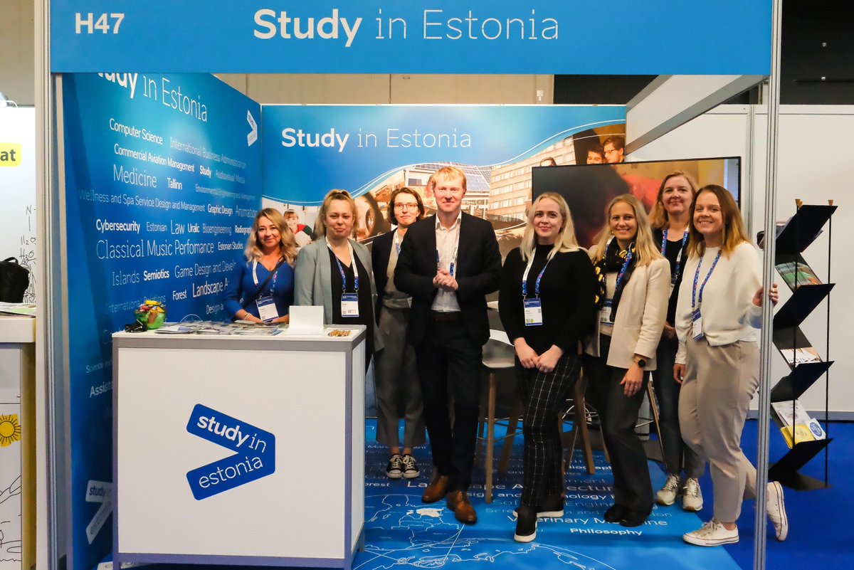 #Estonia says thank you, @TheEAIE for the annual conference and exhibition 🇪🇪🌐 Next year, again! Together with @unitartu, @TallinnTech, @TallinnUni and @maaylikool we are saying - thank you! 💙🖤🤍 #eaie #rotterdam2023