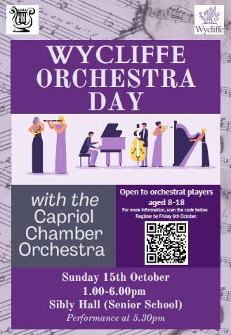 GET INVOLVED: with the Wycliffe Orchestra Day! Open to orchestral players aged 8-18 years. 15/10/23, 1-6pm (performance at 5.30pm). Register via the QR code. #BoldandLoyal <a href="/WycliffeCollege/">Wycliffe</a>