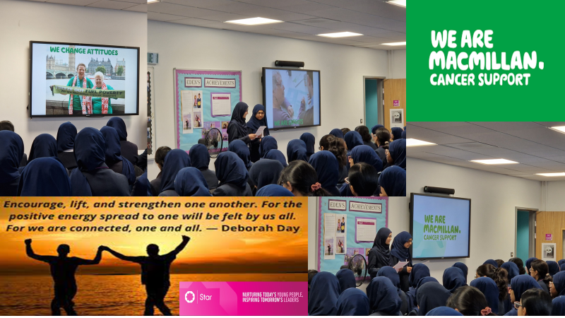 edengirlsslough's tweet photo. Pupils at EGS provide a powerful insight to the Macmillan Cancer Support Charity. #MacmillanCancerSupport2023 #Charity #Service #BeatingCancerOneStepAtATime #TogetherWeAreStronger #personaldevelopment https://t.co/qNxKR1U8GF