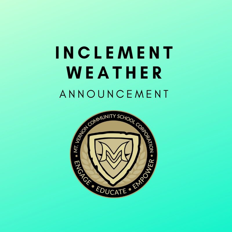 All Mt. Vernon Schools will be on a 2-hour delay for Friday, September 29. These decisions will always include our preschool as well.