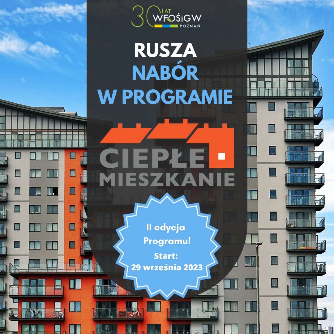 ℹ️ Dzisiaj rusza nabór wniosków w II edycji Programu Priorytetowego Ciepłe Mieszkanie🏚️

👉Zapraszamy Gminy do składania wniosków⤵️🏘️

🌐wfosgw.poznan.pl/programy/progr…

<a href="/NFOSiGW/">NFOŚiGW</a> 
<a href="/MKiS_GOV_PL/">Ministerstwo Klimatu i Środowiska</a>