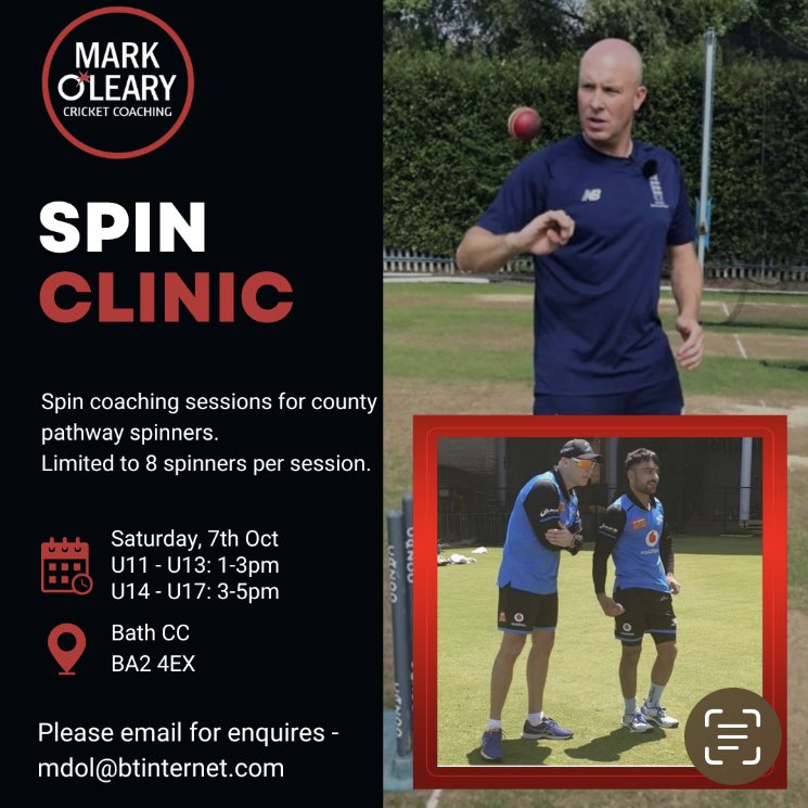 sparkyoleary1's tweet photo. Only a few spaces left!

Spin Clinic @bathcricket 7th October 2023. @GlosYCricketers @WEPLCricket 
#spinbowling #coaching #cricket https://t.co/KISLOQL4zt