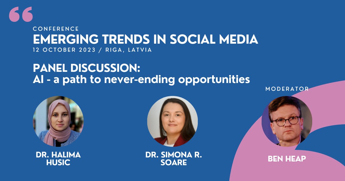 🤖 What impact #AI has on social media in military environment, security and democracy in general? How can AI protect democratic values, as well as - what potential risks it can bring? Join the conference 'Emerging Trends in Social Media' to find out! 👉 socmediatrends.org