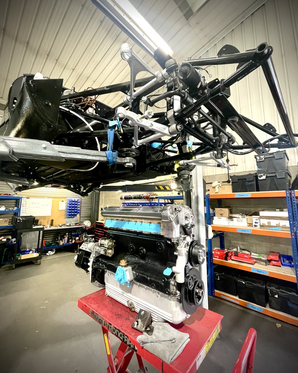 Recently reconditioned straight six 3.8 ready to be fitted to the lightly restored engine bay. Preserving originality and the client's sentimental value where possible in this early E-type roadster. #etype #etypeuk #jaguaretype #etype #classiccarrestoration