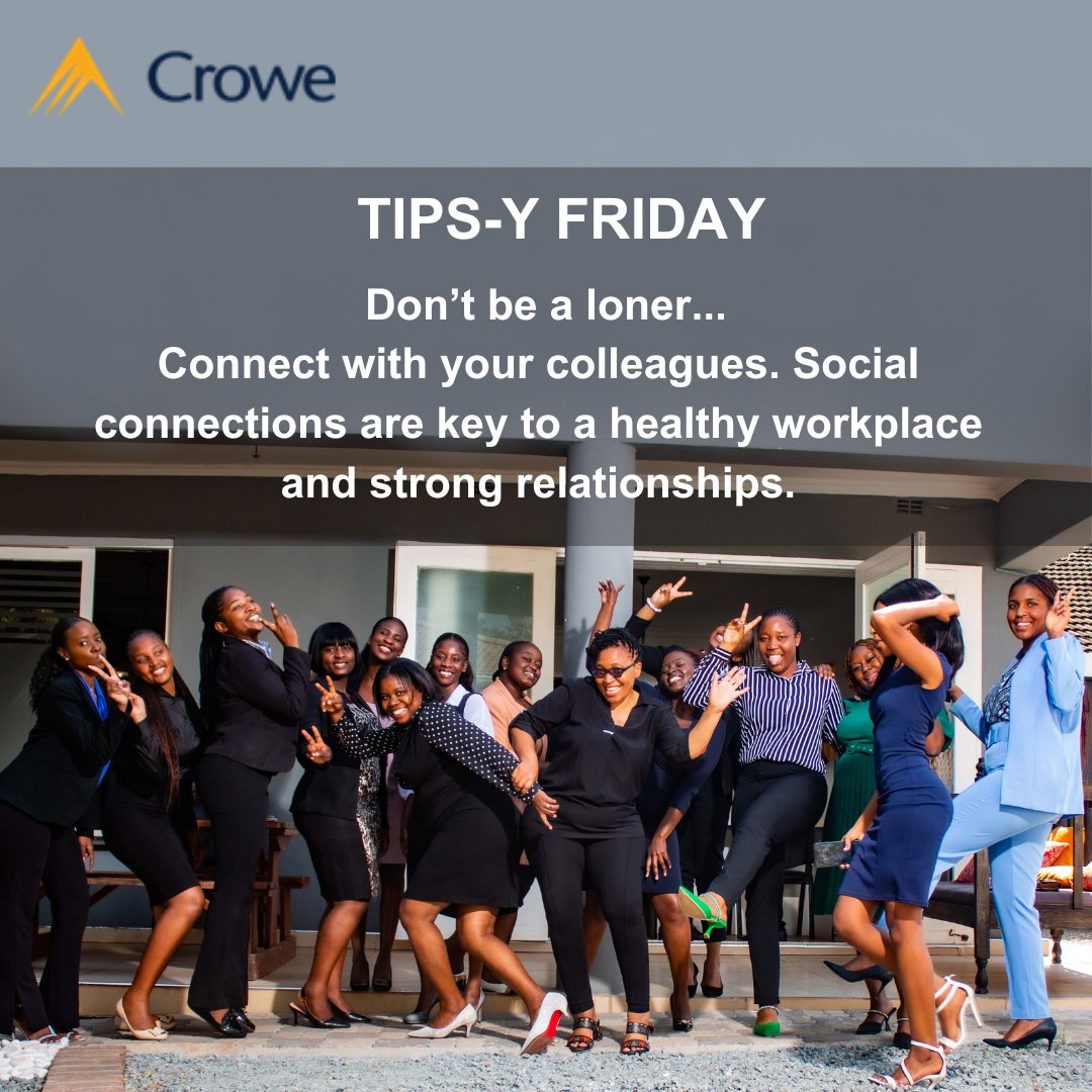 ZwCrowe's tweet photo. Happy Friday, let's go and have a blessed weekend..
#WeAreCrowe #SmartDecisions #LastingValues https://t.co/44kP5XG1S7