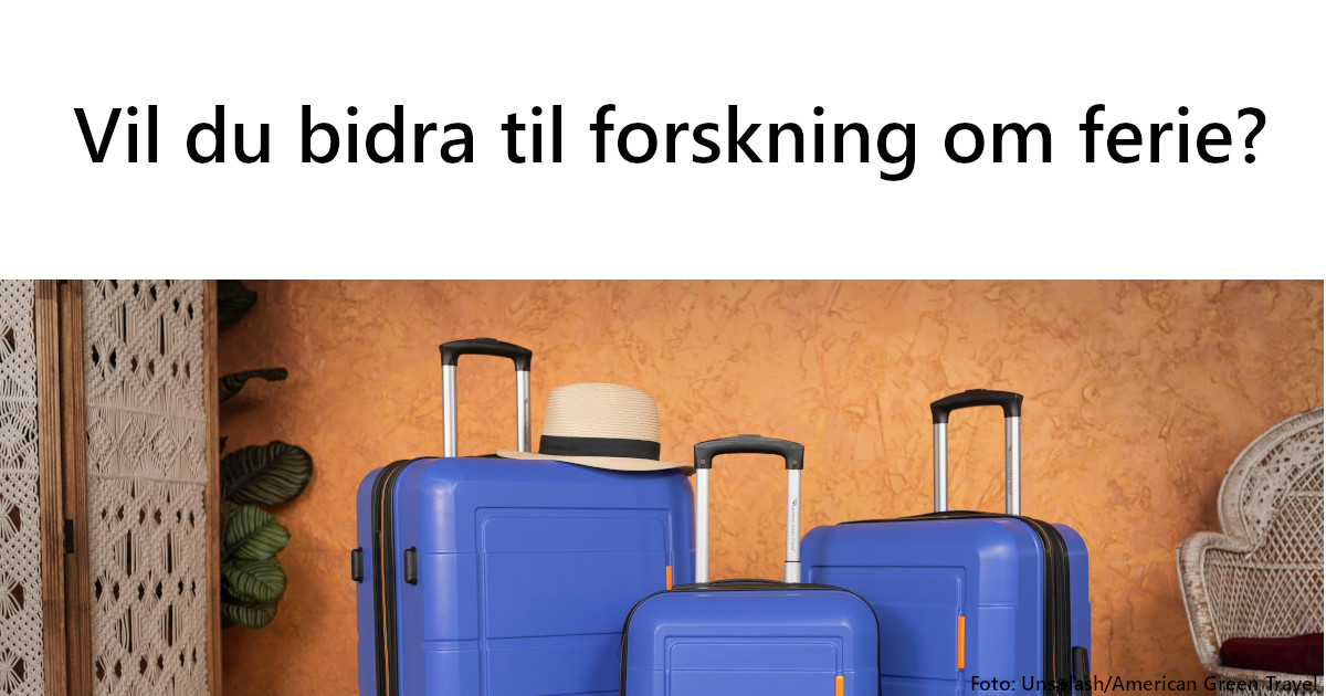 Bor du i Stor-Oslo og ferierer med familien din minst en gang i året? Da vil jeg gjerne snakke med dere!

Som del av mitt doktorgradsprosjekt ved UiO søker jeg familier i to og tre generasjoner som vil bli intervjuet sammen om feriene sine. Mer info her: nettskjema.no/a/307233#/page…