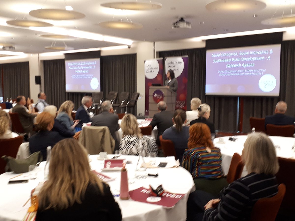 pobal's tweet photo. Dr Mary O'Shaughnessy, Head of the Department of Food Business and Development at UCC explores a discussion on social enterprise, social innovation and sustainable rural development #Pobal30 https://t.co/s4eMiJuuGo