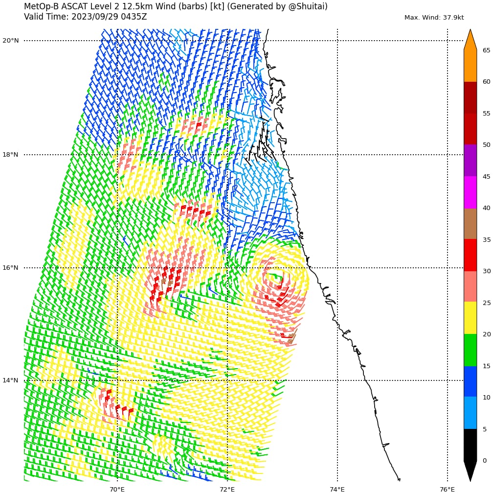 CycloneAnalyser's tweet image. #TWO 
Surprise! 
Twin system in both sub-basin
Monsoonal low #Mahapur-#Fasal intensified rapidly into a #Cyclone this morning attaining gale force winds.A Completely Orange Warning is in effect in the entire West Coast for it as damaging rains &amp;amp; winds will affect the crops⚠🌧👇