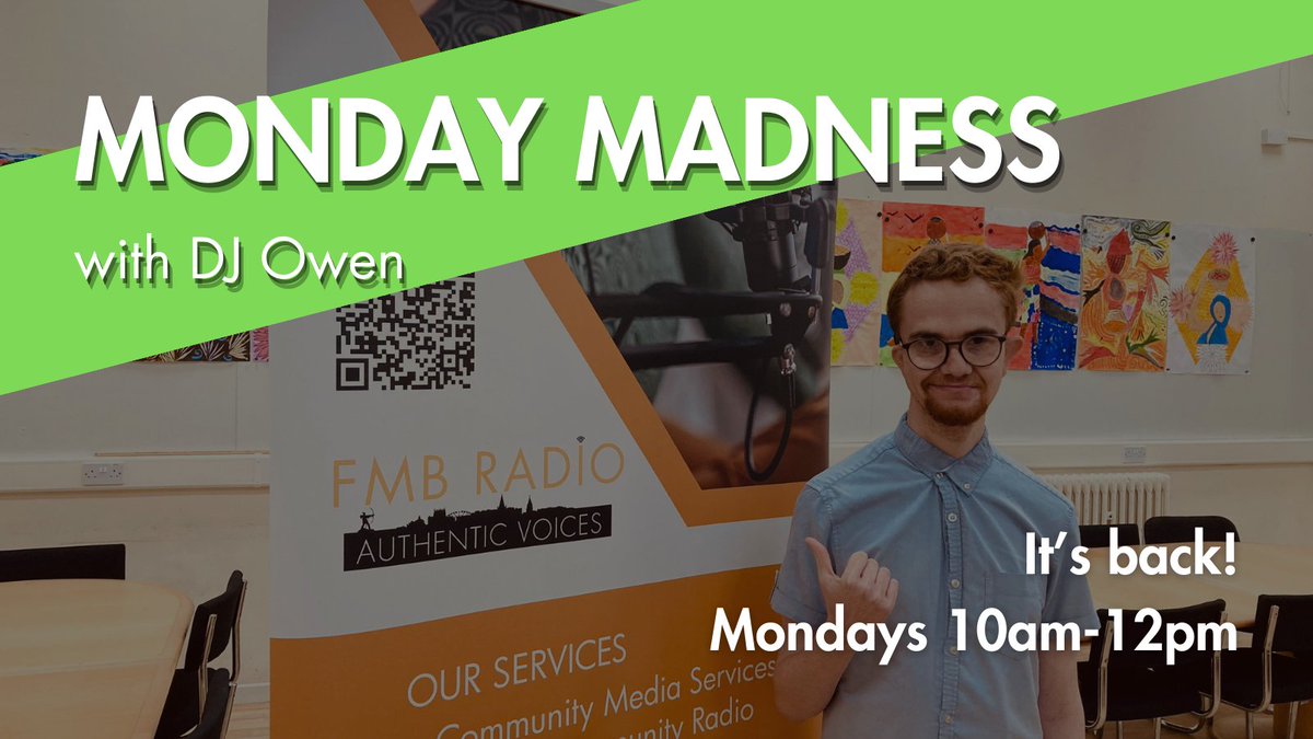 📻 New Show Alert! Or should we say, old show alert? Monday Madness with DJ Owen is BACK!

Do you want to get involved with a show? Be sure to message info@fmbradio.com

#nottingham #radio #community #communityradio #volunteer #local #fmbradio