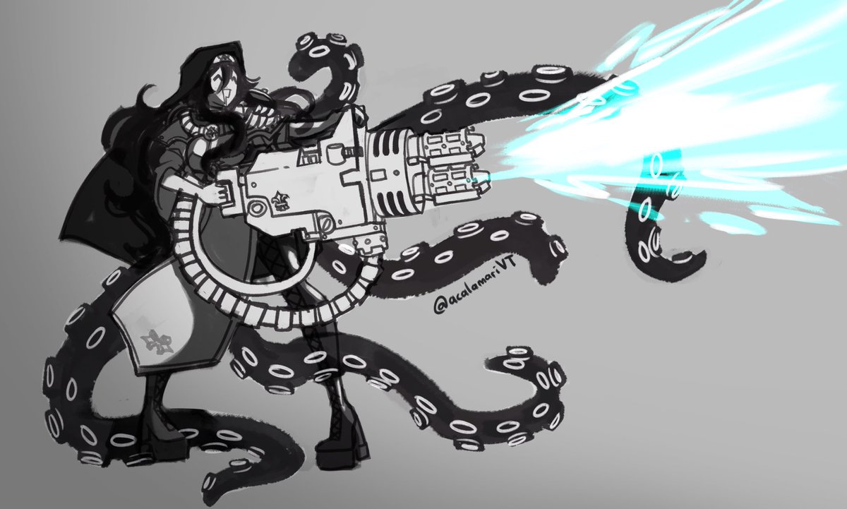 acalamariVT's tweet photo. might clean this up on stream… i have a new obsession lol 

#sketch #wip #warhammer40k #artcalamari #vtuber #art #digitalart #nunswithguns https://t.co/m6tIjkvayB