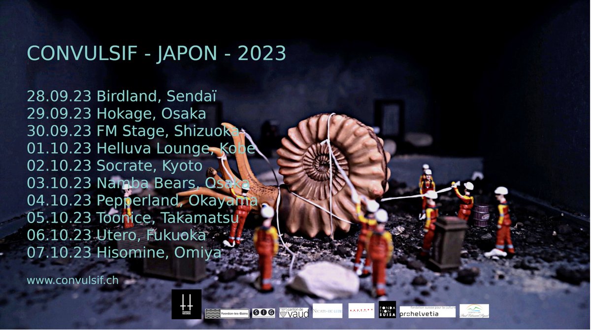 Impulserecords's tweet photo. 10月5日のTOONICEはスイスのDOOM/POST HARD CORE BAND、Convulsifジャパンツアー！！

10/5(木)
"Convulsif JAPAN TOUR"
OPEN / START 19:30 / 20:00
ADV / DOOR 1500yen / 2000yen (+1DRINK ORDER)
ACT
Convulsif
Heptagram
OLDEMADA
energyPOW

迎え撃つ地元勢も強烈面子です！！
御予約受付中！！ https://t.co/IFT8bUOBdd