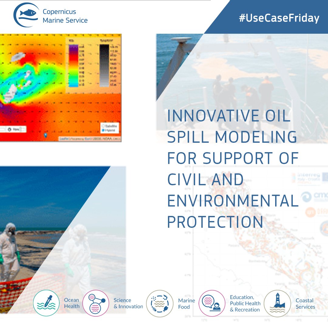 CMEMS_EU's tweet photo. #CopernicusMarine🎯#UseCaseFriday
Where is the Oil (WITOIL) is a system developed to support emergency management in the event of an oil spill accident🛢️
It uses data from our #CopernicusMarine service to help with prevention, preparedness & response
🔗https://t.co/tqJMIHpZt6 https://t.co/pv8ZUjeq87