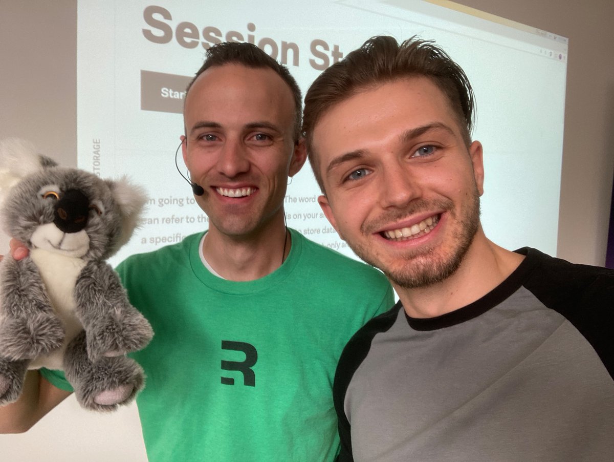 gceico's tweet photo. Meeting @kentcdodds, Kody the Koala and many other amazing people at #ReactLive Conference in Amsterdam. https://t.co/YWLdZRRw9y