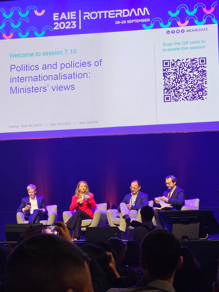 ligiadeca's tweet photo. Speaking about policies and politics of internationalization of higher education at the @TheEAIE 2023 Ministers' Panel in Rotterdam. The future of intl should be value based, with a clear goal to add value for every member of our academic communities https://t.co/jGzHQ099Yz