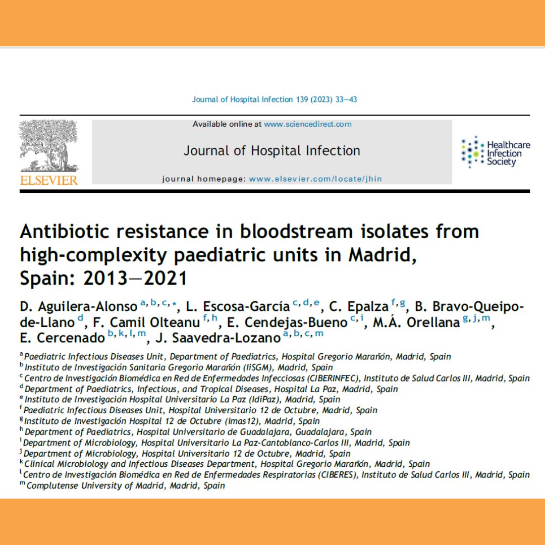 seipweb's tweet photo. 🆕 #PapersSEIP #GT_IRAS  Antibiotic resistance in bloodstream isolates from high-complexity paediatric units in Madrid, Spain: 2013–2021 - Journal of Hospital Infection  @DavidAguileraAl @LuisEscosa
https://t.co/sifcnZQ28K https://t.co/vEDRuBrzpF