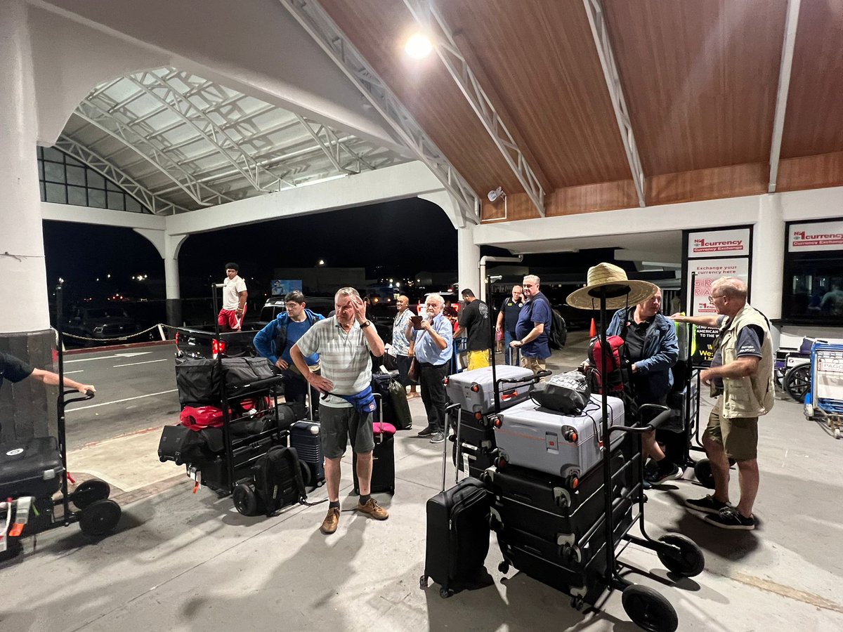 As scheduled 9 members of the team (and all their luggage) arrived safely on Pago Pago (American Samoa KH8) 
#W8S,#Swains2023,#Swains,#Swainsisland,#DXpedition,#IOTA,#hamradio,#hamr,#Amateurradio,#KO8SCA,#PA5X,#PG5M,#PA3EWP,#PA2KW,#NG7M,#DL6JGN,#PA4WM,#DL2AMD